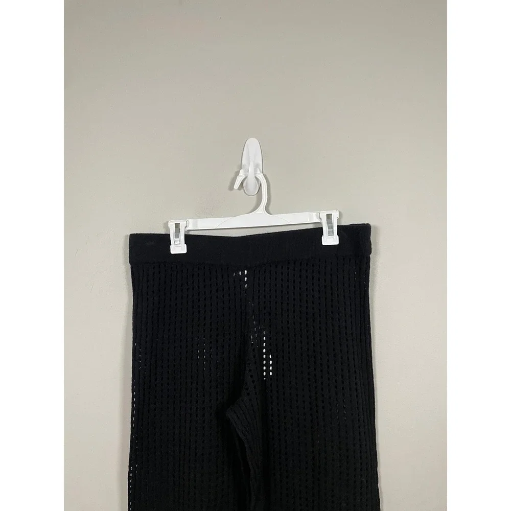 NWT‎ Sunshine 79 Resort Open Stitch Cover-Up Pants in Black Size Large